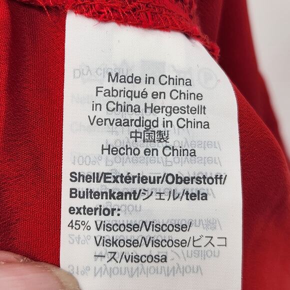 J. Crew Red Lace Floral Easy Skinny Pull On Ankle Pants Women's 00 - Picture 3 of 11